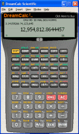 Main window - DreamCalc Scientific Calculator