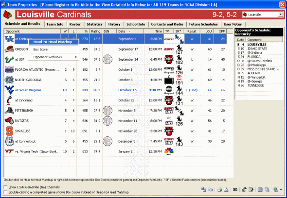 Team Properties - Collegio Football