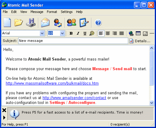 Atomic Mail Sender