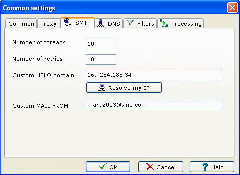 setting of SMTP server - Atomic Mail Verifier