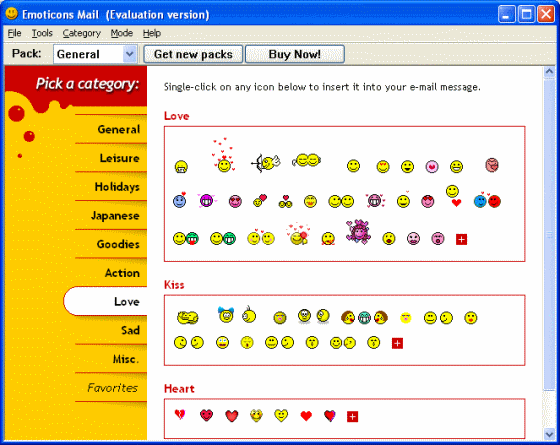 love icons - Emoticons Mail