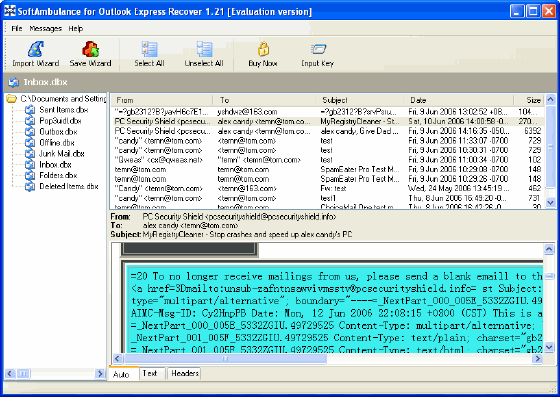 SoftAmbulance for Outlook Express Recover