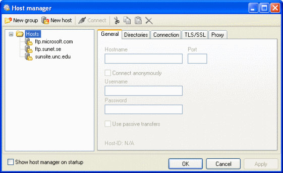 Screenshots of Chili FTP - Host manager