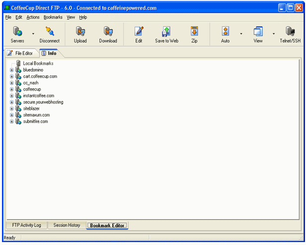 screenshot of Direct FTP - Info