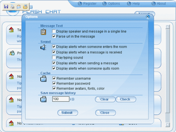 123 flash chat server option