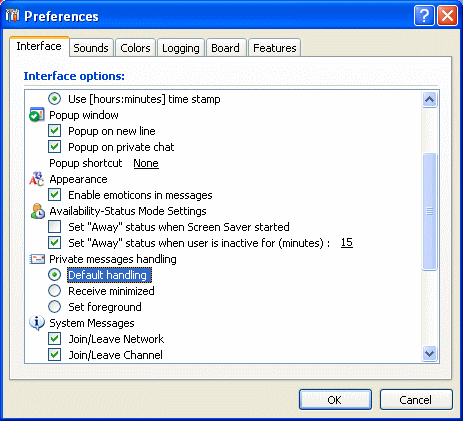 setting parameters - vypress chat