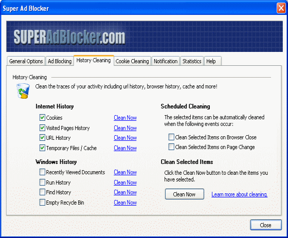 screenshot of Super Ad Blocker - History Cleaning