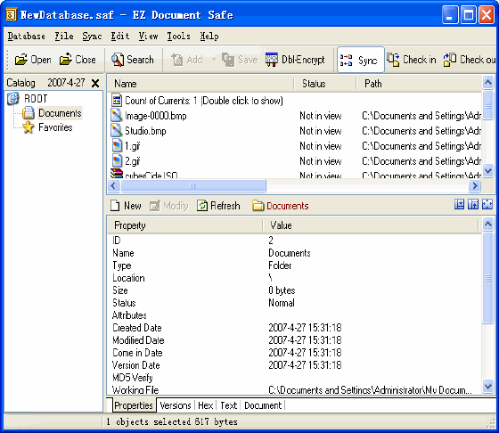 File Synchronizations of EZ Document Safe