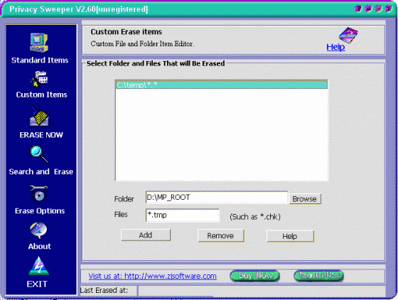 sweep computer activity traces - Privacy Sweeper