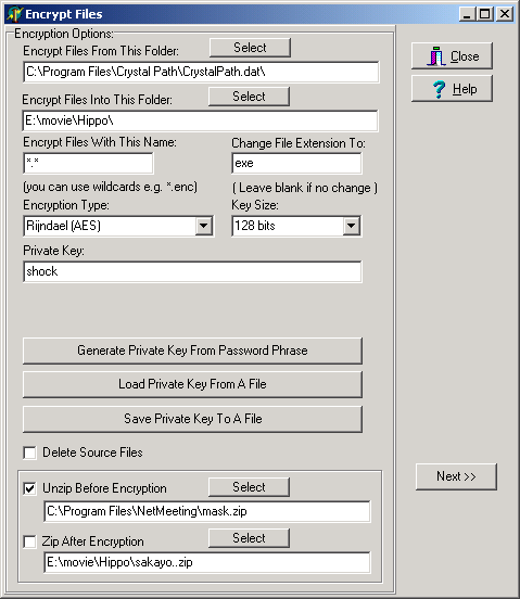 file encryption options