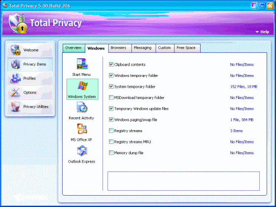 clean up Windows system - Total Privacy