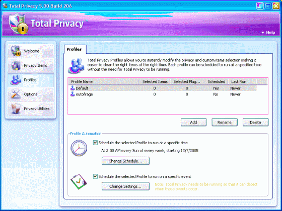 profile setting - Total Privacy