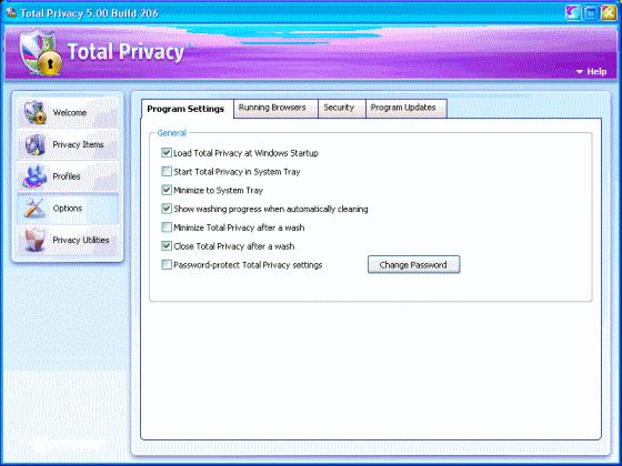 system cleaning option - Total Privacy