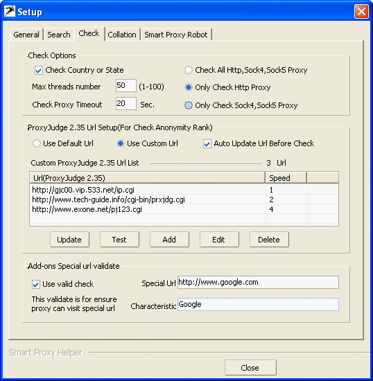 proxy server manage option