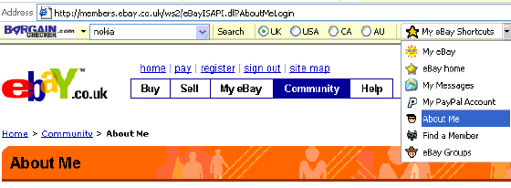 BargainChecker misspelled eBay Toolbar