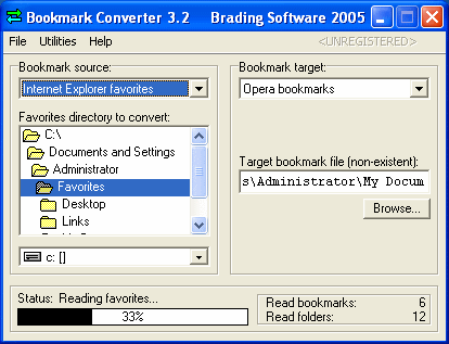 Manage and convert bookmarks - Bookmark Converter