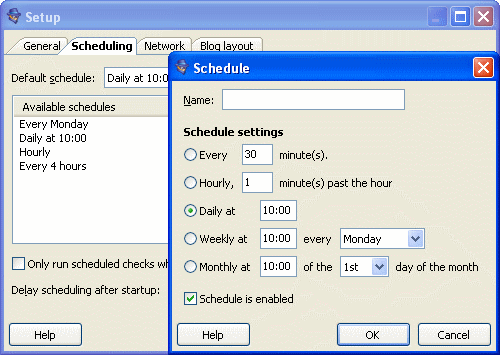 scheduling option of DeltaSpy