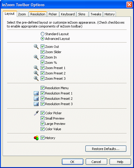 Layout Options
