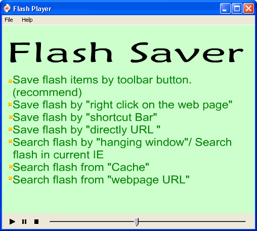 The Screenshot of Flash Saver