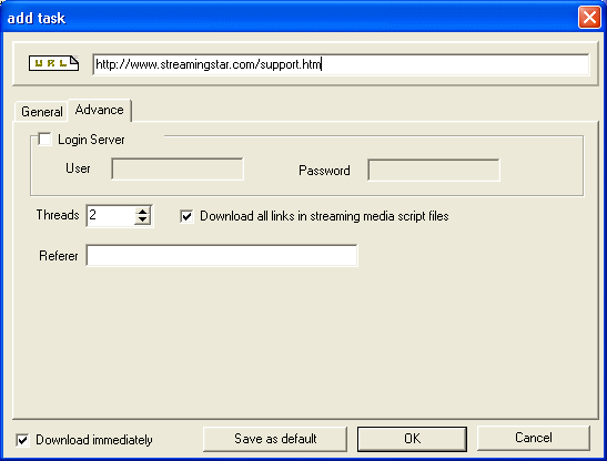 screenshot of HiDownload - Add task