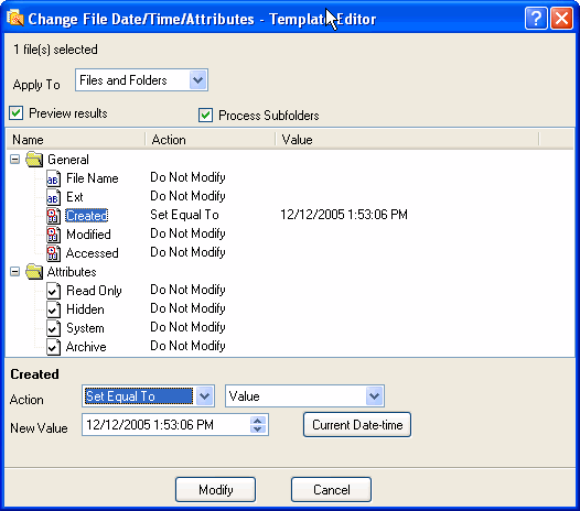 modify date/time of files - AttributeMagic Pro