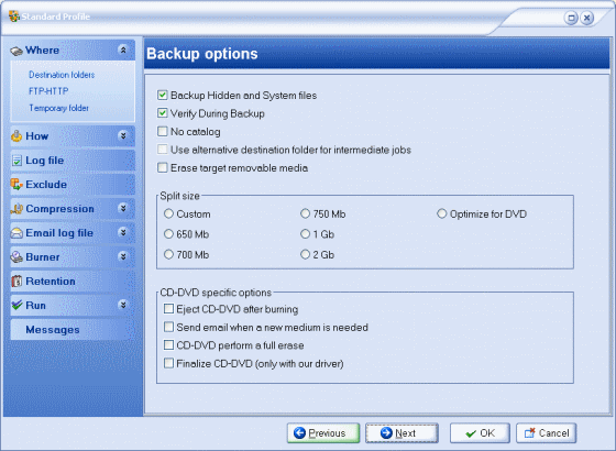 backup options