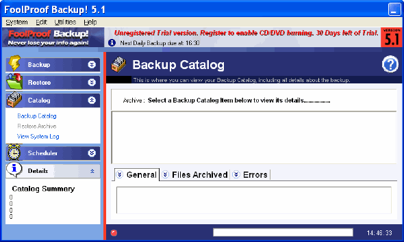 Catalog - FoolProof Backup!