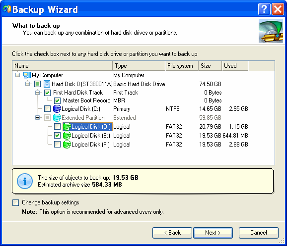 Back Up - Paragon Drive Backup Server Edition