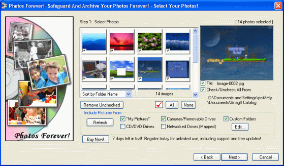 backup photos to CD - Acoustica Photos Forever