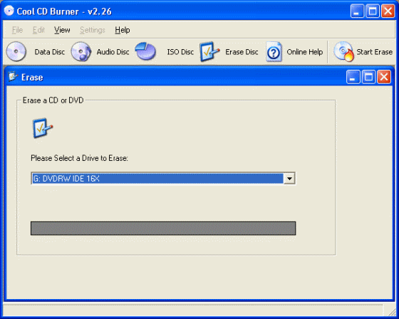 To Erase a re-writable CD or DVD