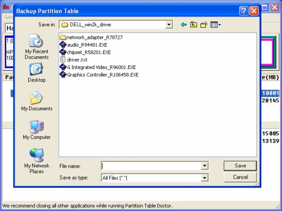 Backup Partition Table