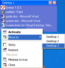 Free moving among different desktops