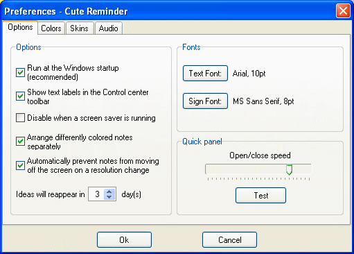 preferences - cute reminder