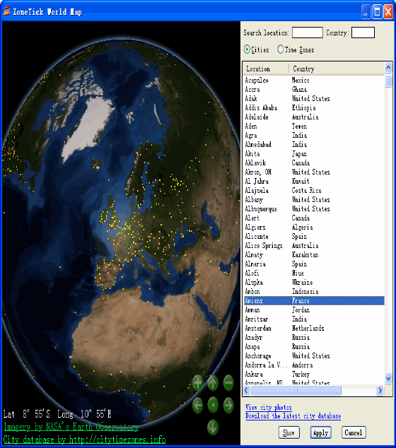 Select time zone - ZoneTick Clock