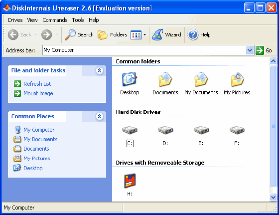 Main window - DiskInternals Uneraser