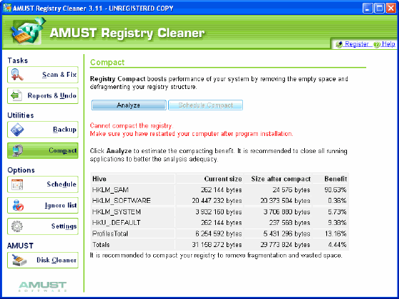 AMUST Registry Cleaner