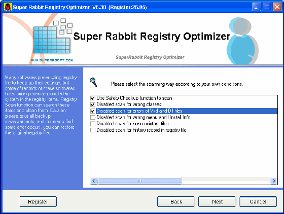 Select the scanning way