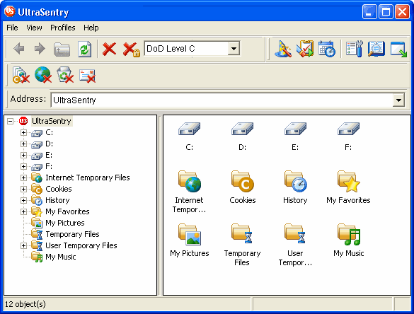 Screenshot of UltraSentry