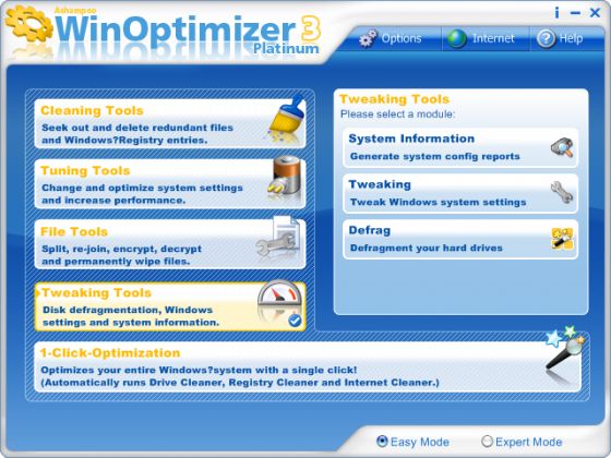 The Screenshot of Ashampoo WinOptimizer Platinum 3