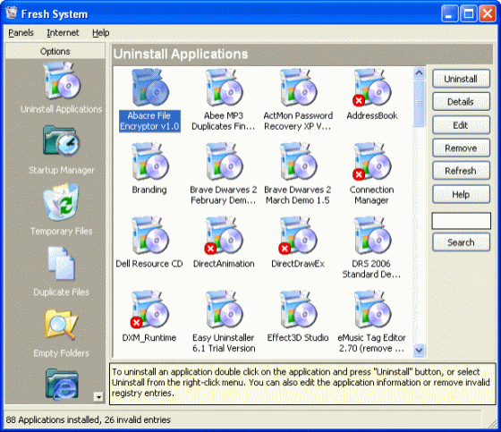 The Screenshot of Fresh System