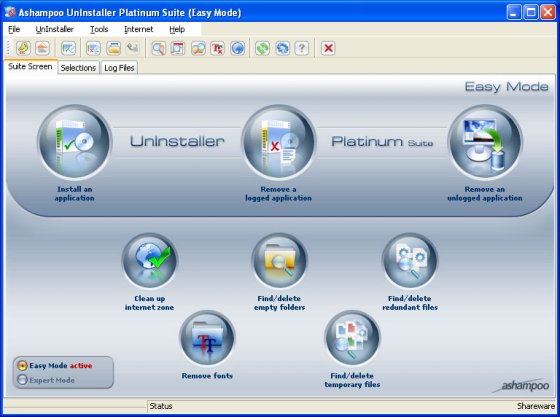 Easy Mode - standard mode of Ashampoo UnInsta