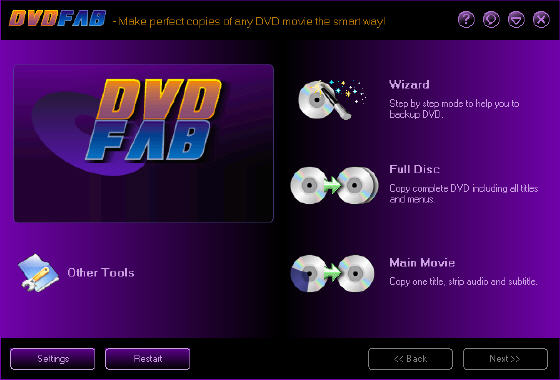 main window of DVDFab Gold