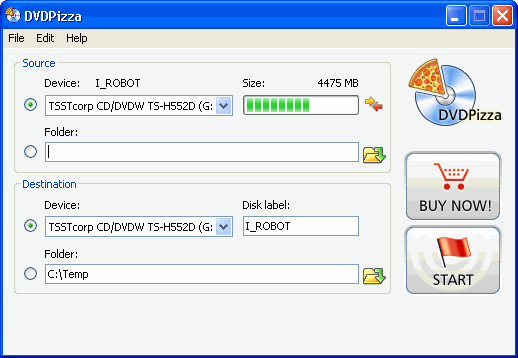 Select your Source and Destination