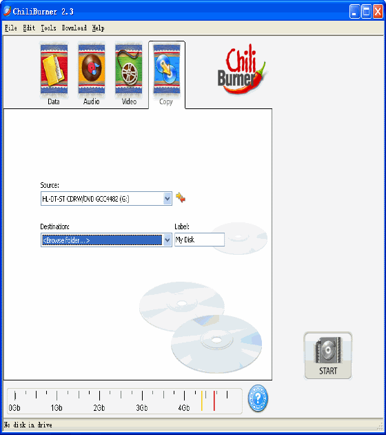 Copy window of ChiliBurner