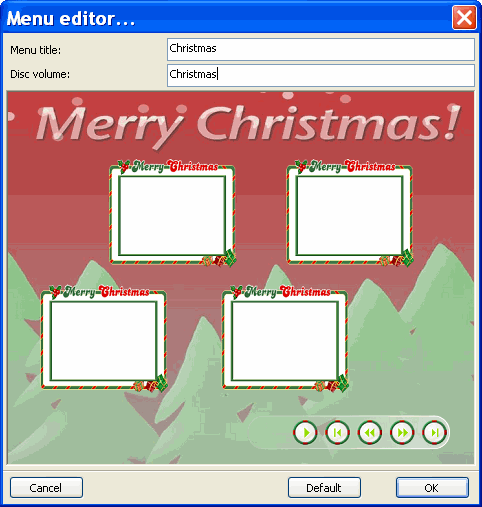 Menu editor - Xilisoft DivX to DVD Converter