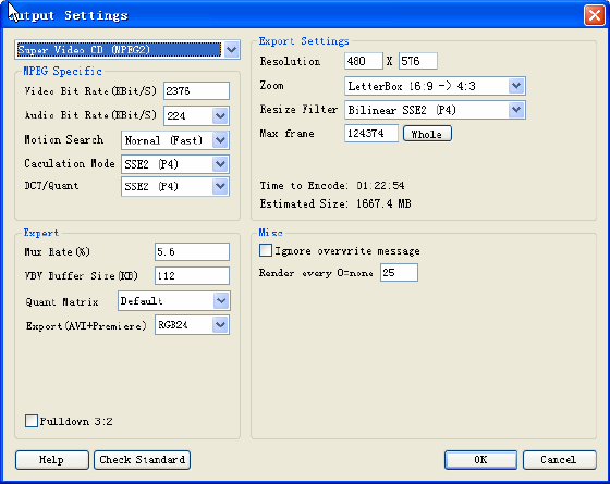 123 DVD Ripper  - Advanced Output Settings