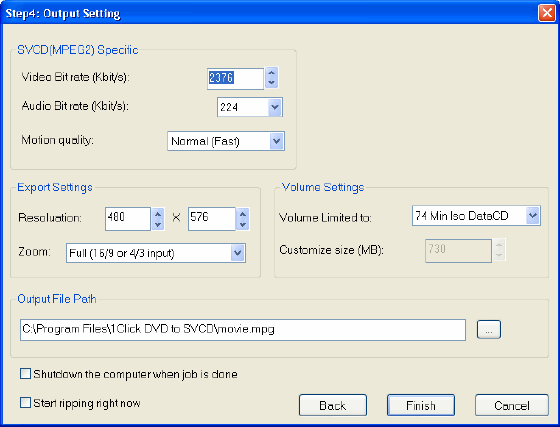 Output Setting