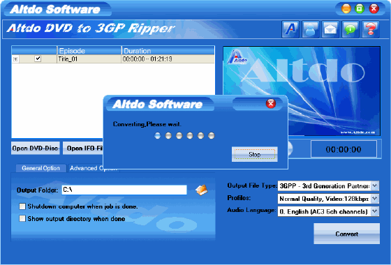 Altdo DVD to 3GP Ripper