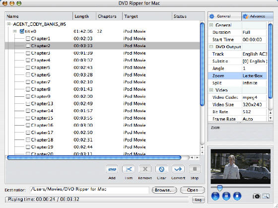 4Media DVD Ripper for Mac  - Main window