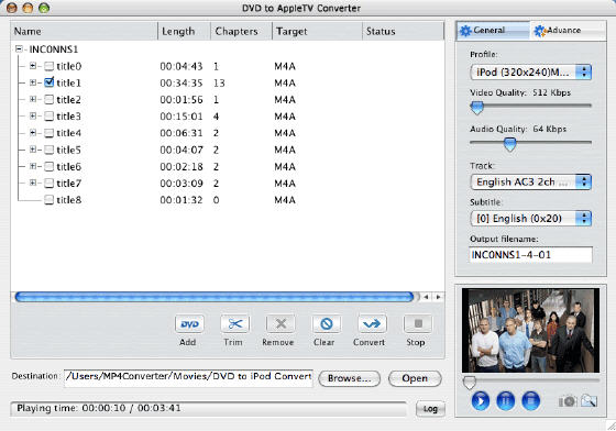 4Media DVD to Apple TV Converter for Mac  - Main window